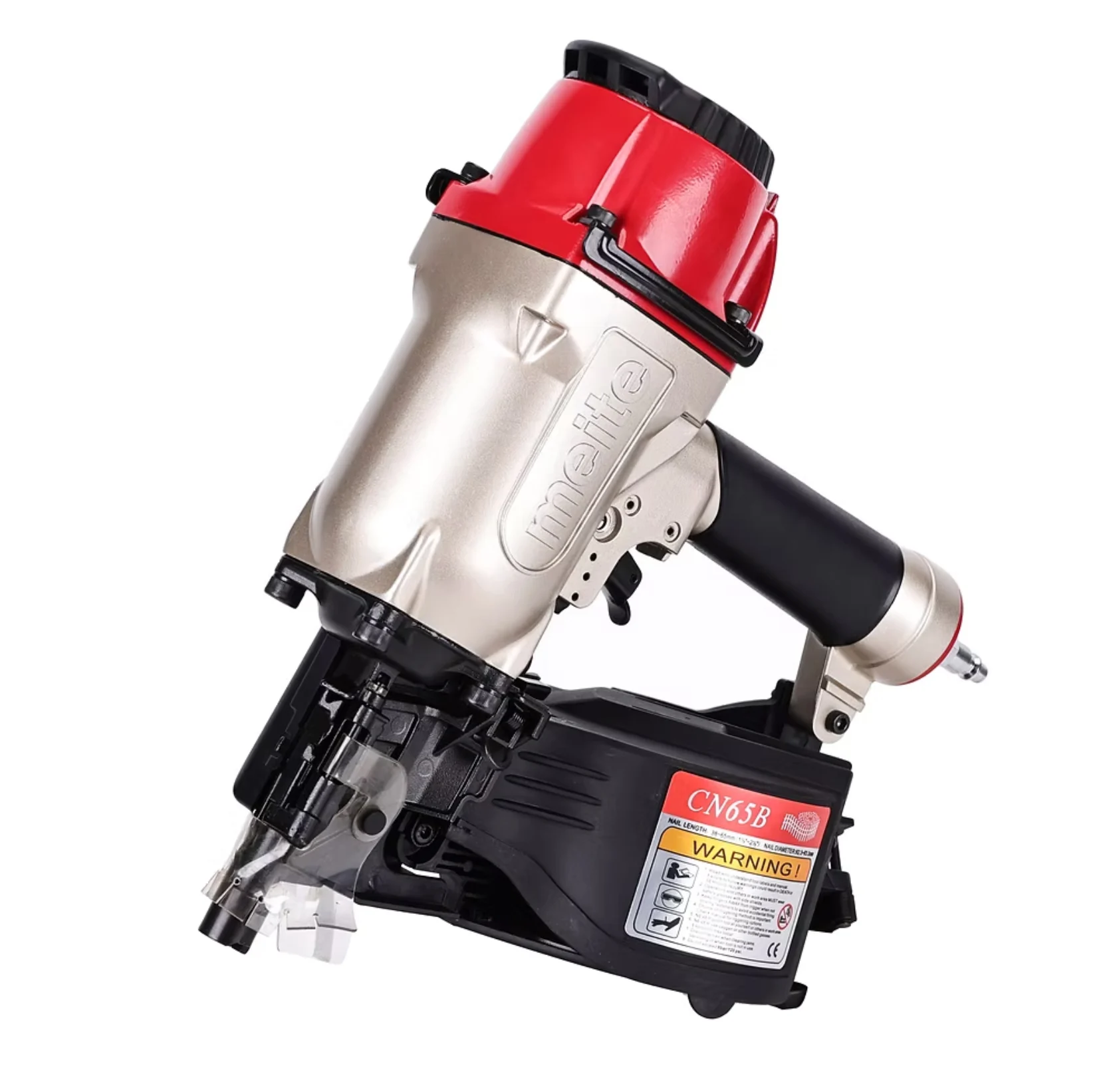 Meite CN65B pneumatic coil nailer with its original model label