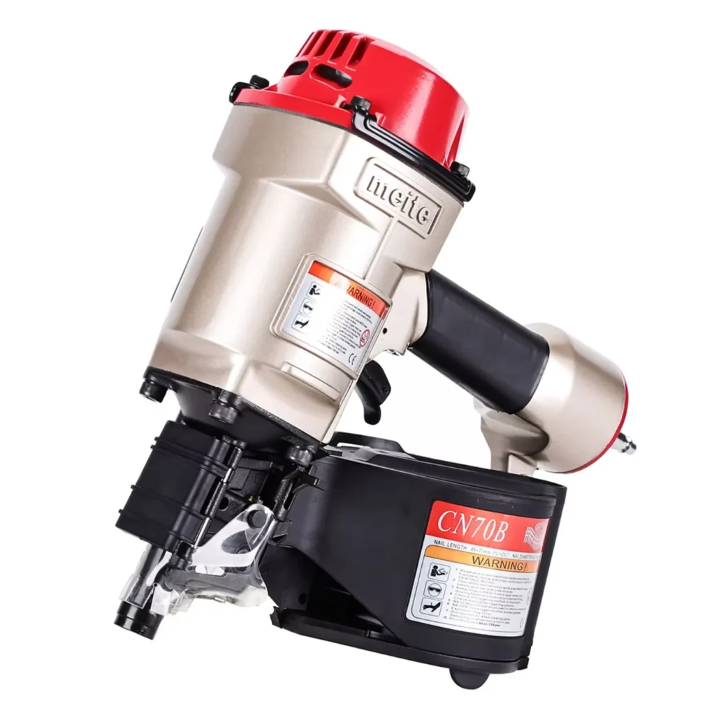 Meite CN70B pneumatic coil nailer with a round magazine